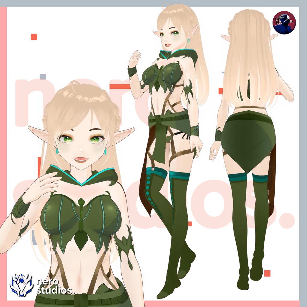 Elf cute and sexy fairy (vroid file) / エルフの女の子 キュートでセクシー 妖精