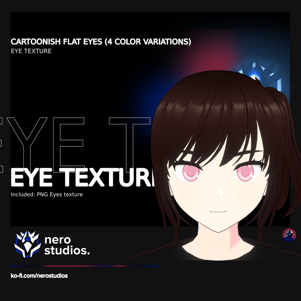 CARTOONISH FLAT EYES (4 COLOR VARIATIONS) (re-edited)