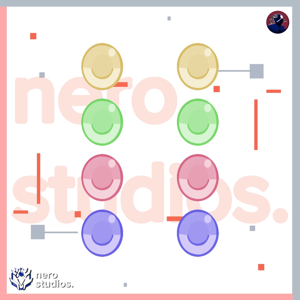 CARTOONISH FLAT EYES (4 COLOR VARIATIONS) (re-edited)