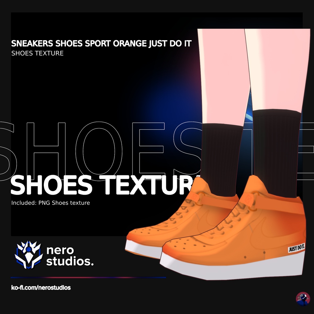 SNEAKERS SHOES SPORT ORANGE JUST DO IT (re-edited)