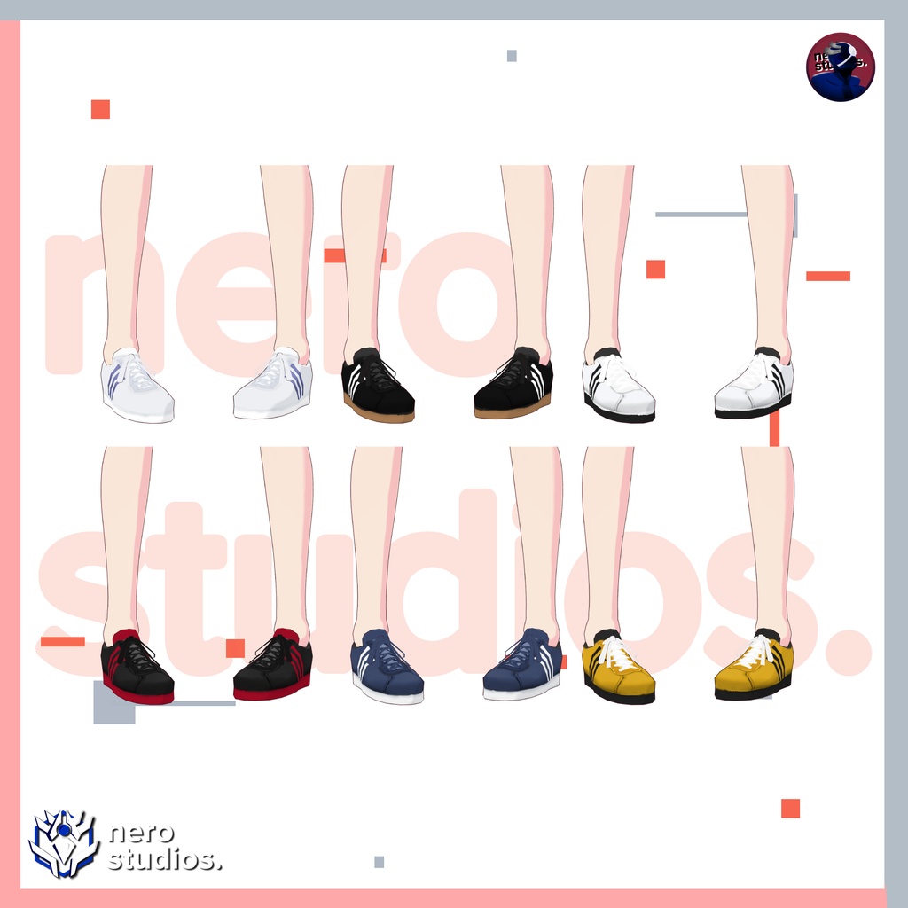 SNEAKERS SHOES CASUAL SPORT STRIPES (7 STYLE VARIATION) (re-edited)