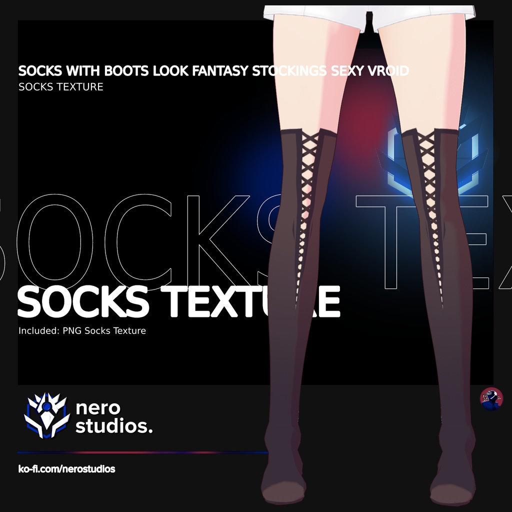 SOCKS WITH BOOTS LOOK FANTASY STOCKINGS SEXY VROID (re-edited)