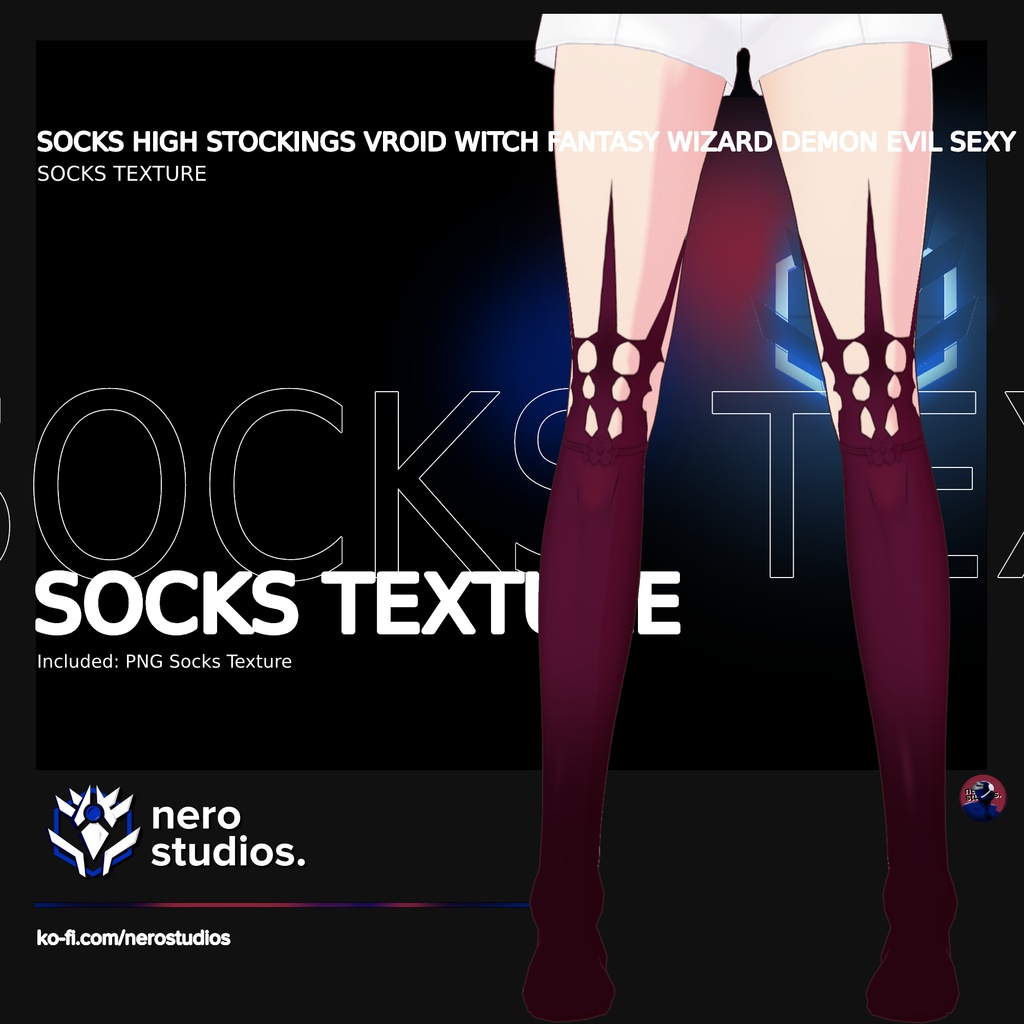 SOCKS HIGH STOCKINGS VROID WITCH FANTASY WIZARD DEMON EVIL SEXY (re-edited)