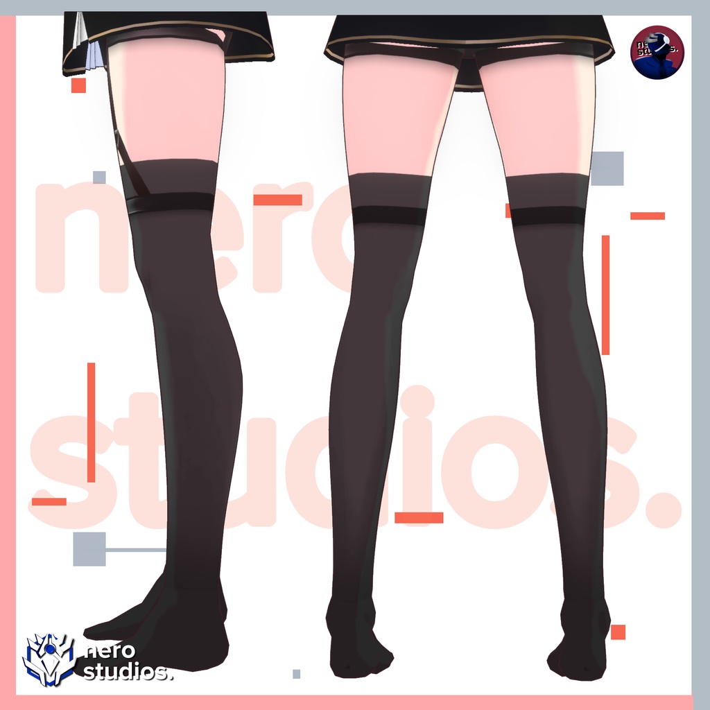 SOCKS STOCKINGS FANTASY SCIFI MILITARY STRAPS SEXY VROID (re-edited)
