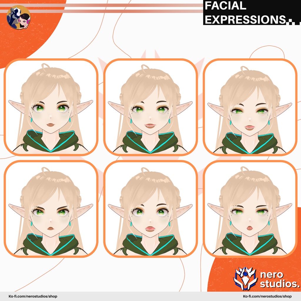Elf Vroid set! Halloween Texture, assets, hair and outfits presets all included in Vroid Studio files / VRoid用衣装 ファンタジー ハロウィンセット エルフ 妖精 仙女 黒のドレス ハロウィン 黒のドレス ゴシック