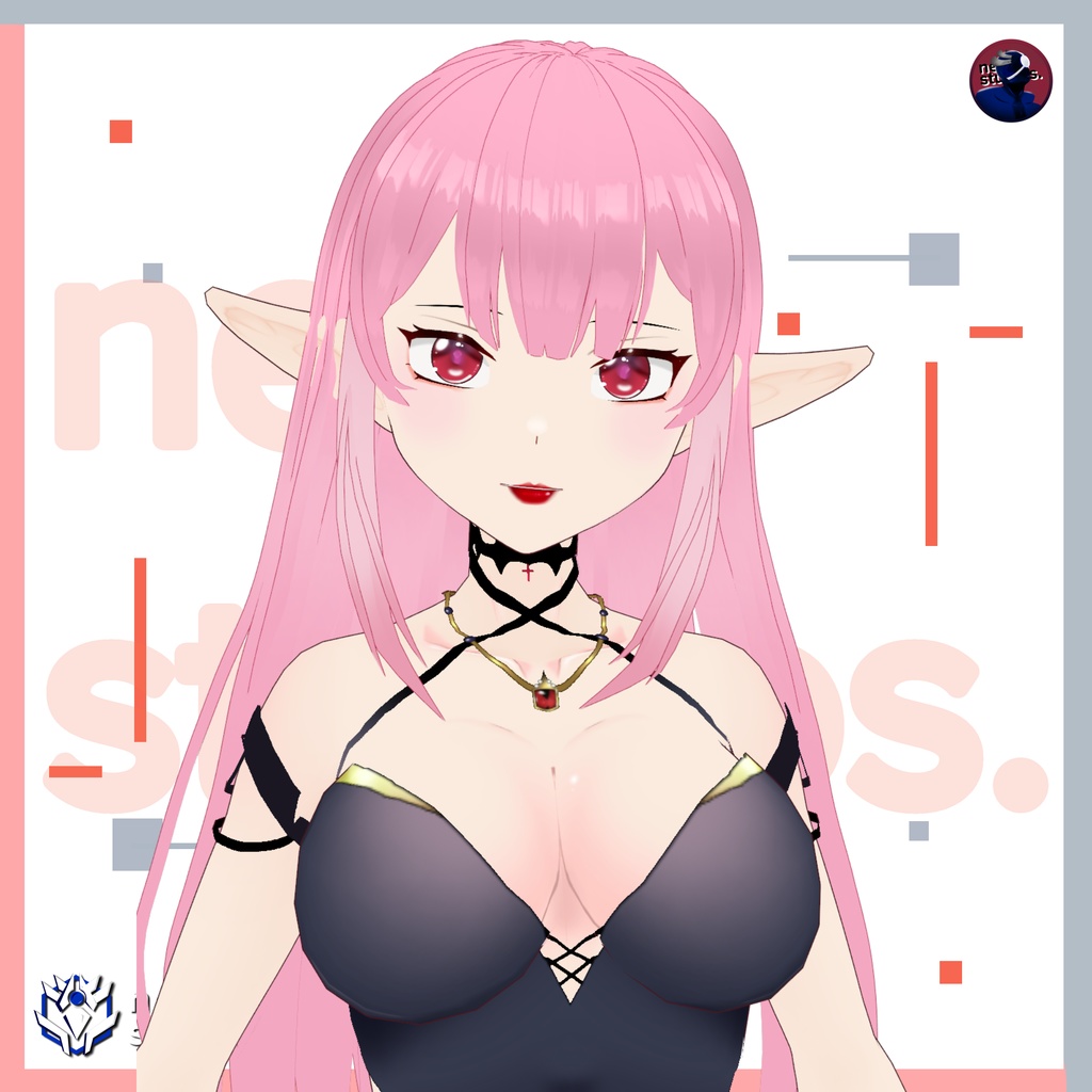 Elf Vroid set! Halloween Texture, assets, hair and outfits presets all included in Vroid Studio files / ハロウィンセット エルフ 妖精 仙女 黒のドレス ハロウィン 黒のドレス ゴシック