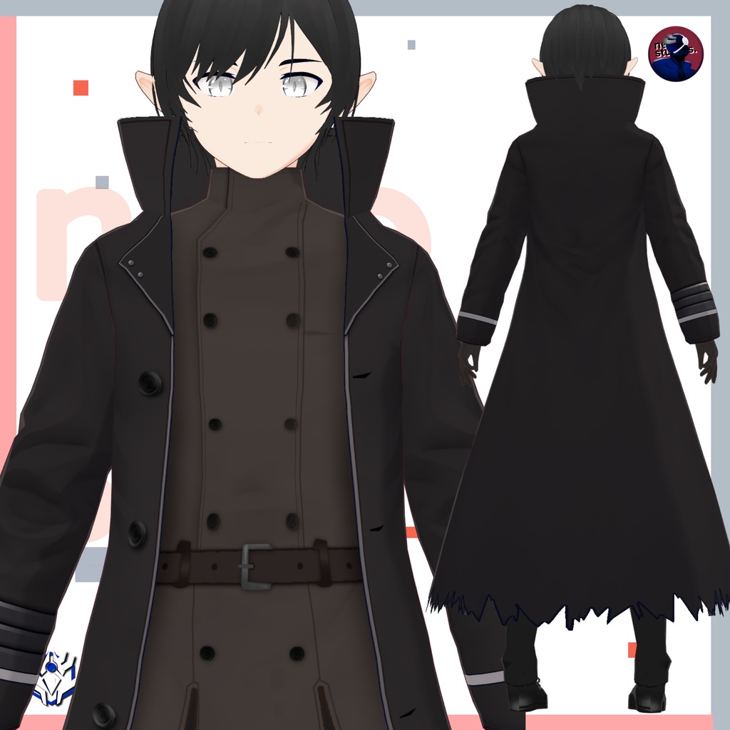 Vampire set Vroid models, Halloween texture and assets presets to use in your own Vroid Studio models! / 3Dモデル ヴァンパイア 吸血鬼 黒のドレス ゴシック 髪型のテクスチャ ハロウィン ハロウィンセット