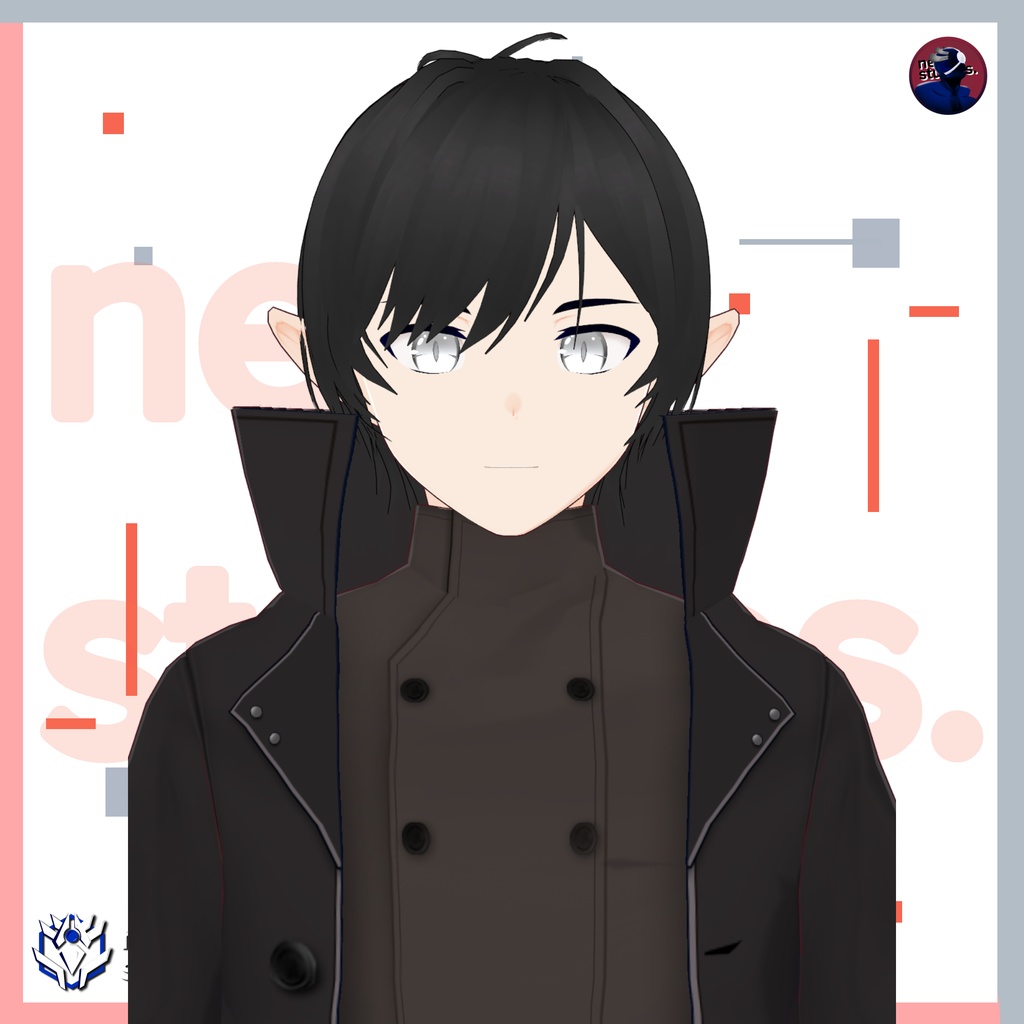 Vampire set Vroid models, Halloween texture and assets presets to use in your own Vroid Studio models! / 3Dモデル ヴァンパイア 吸血鬼 黒のドレス ゴシック 髪型のテクスチャ ハロウィン ハロウィンセット