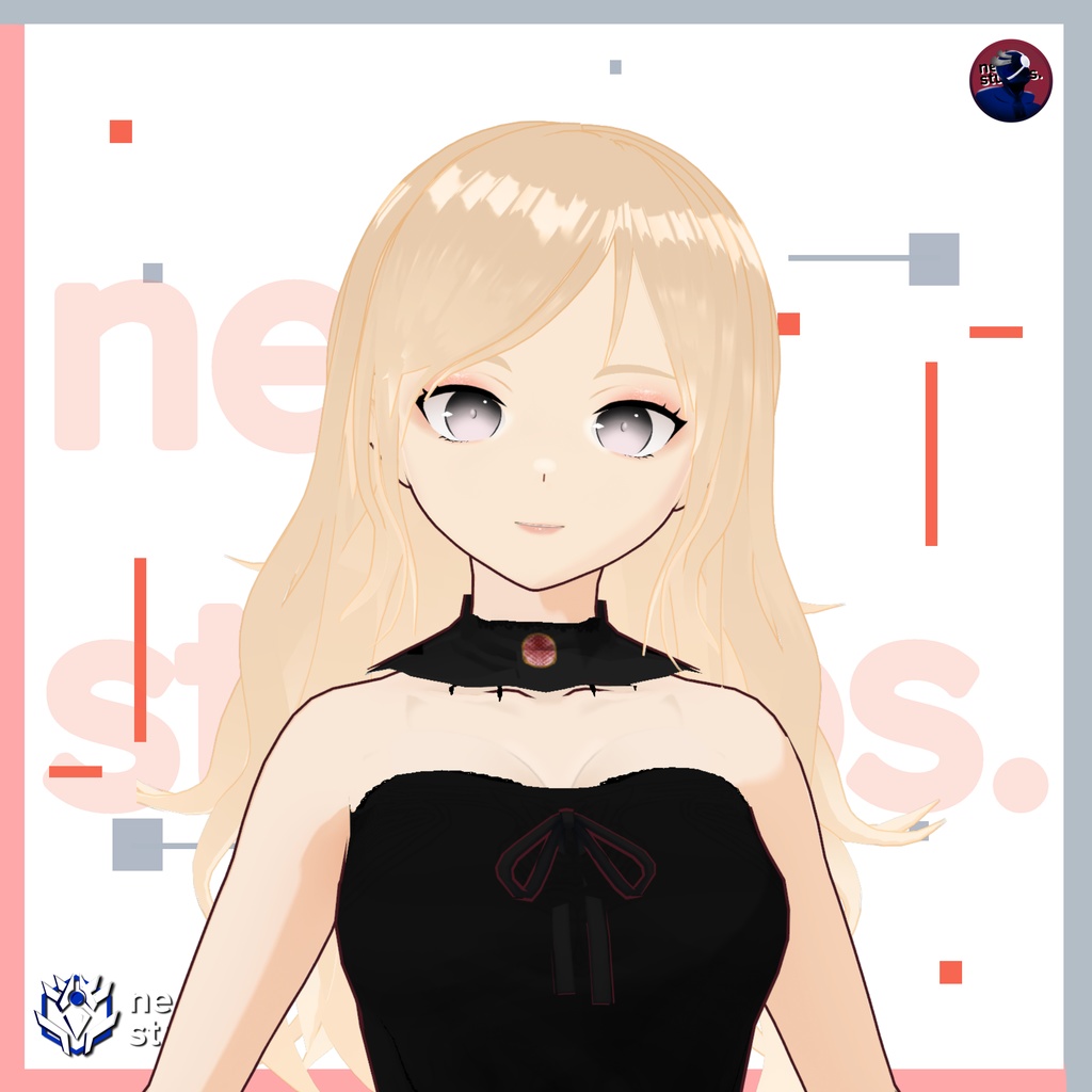 Vampire set Vroid models, Halloween texture and assets presets to use in your own Vroid Studio models! / 3Dモデル ヴァンパイア 吸血鬼 黒のドレス ゴシック 髪型のテクスチャ ハロウィン ハロウィンセット