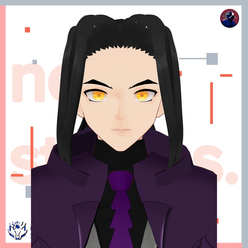 Vampire set Vroid models, Halloween texture and assets presets to use in your own Vroid Studio models! / 3Dモデル ヴァンパイア 吸血鬼 黒のドレス ゴシック 髪型のテクスチャ ハロウィン ハロウィンセット