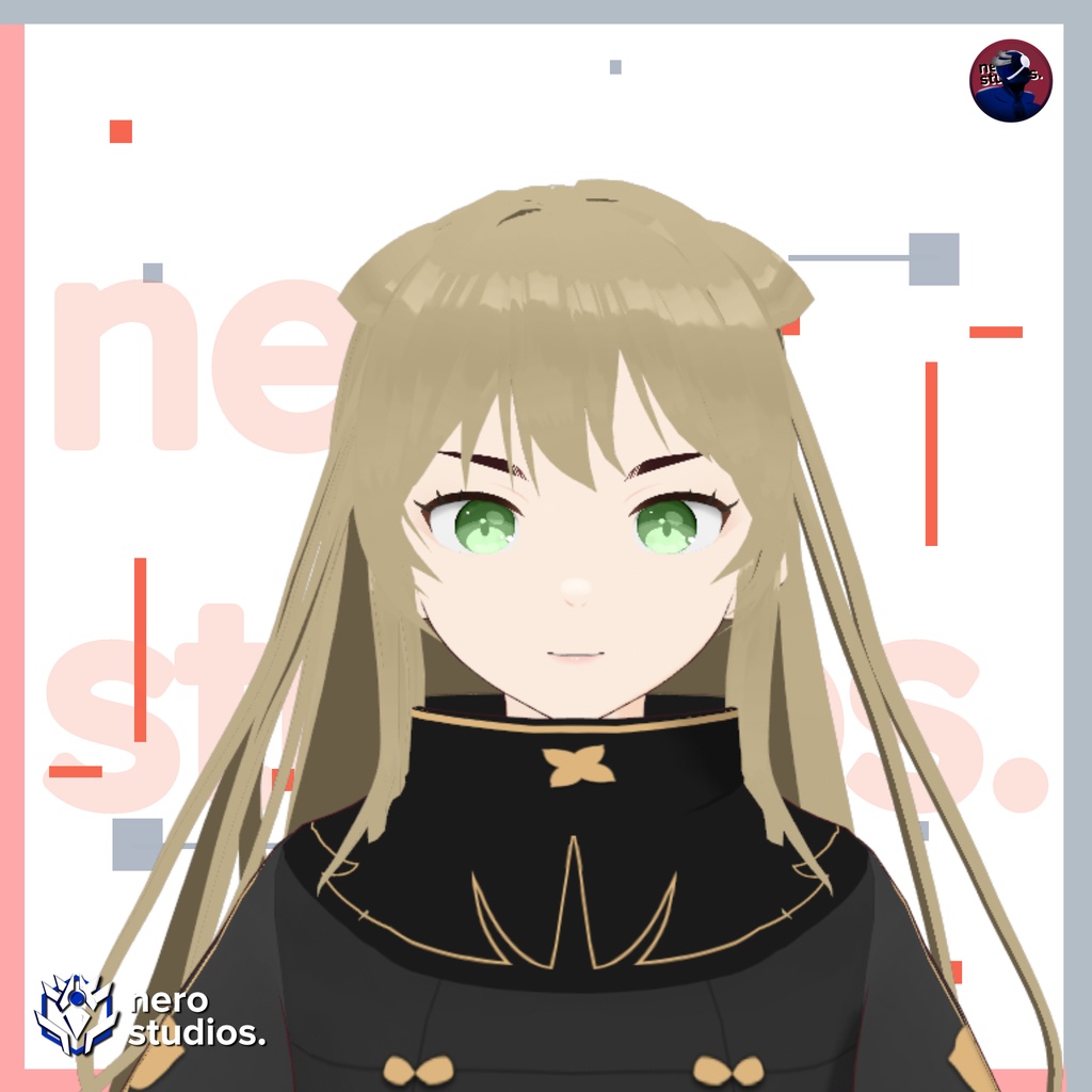 3D Vtubers, Vroid clothes, vtuber clothing, Vtuber hairstyle preset and all texture military themed Vroid file and VRM all included / 3Dモデル コート ドレス 軍 陸軍 軍隊 軍事的 制服 ユニフォーム エレガント 女の子