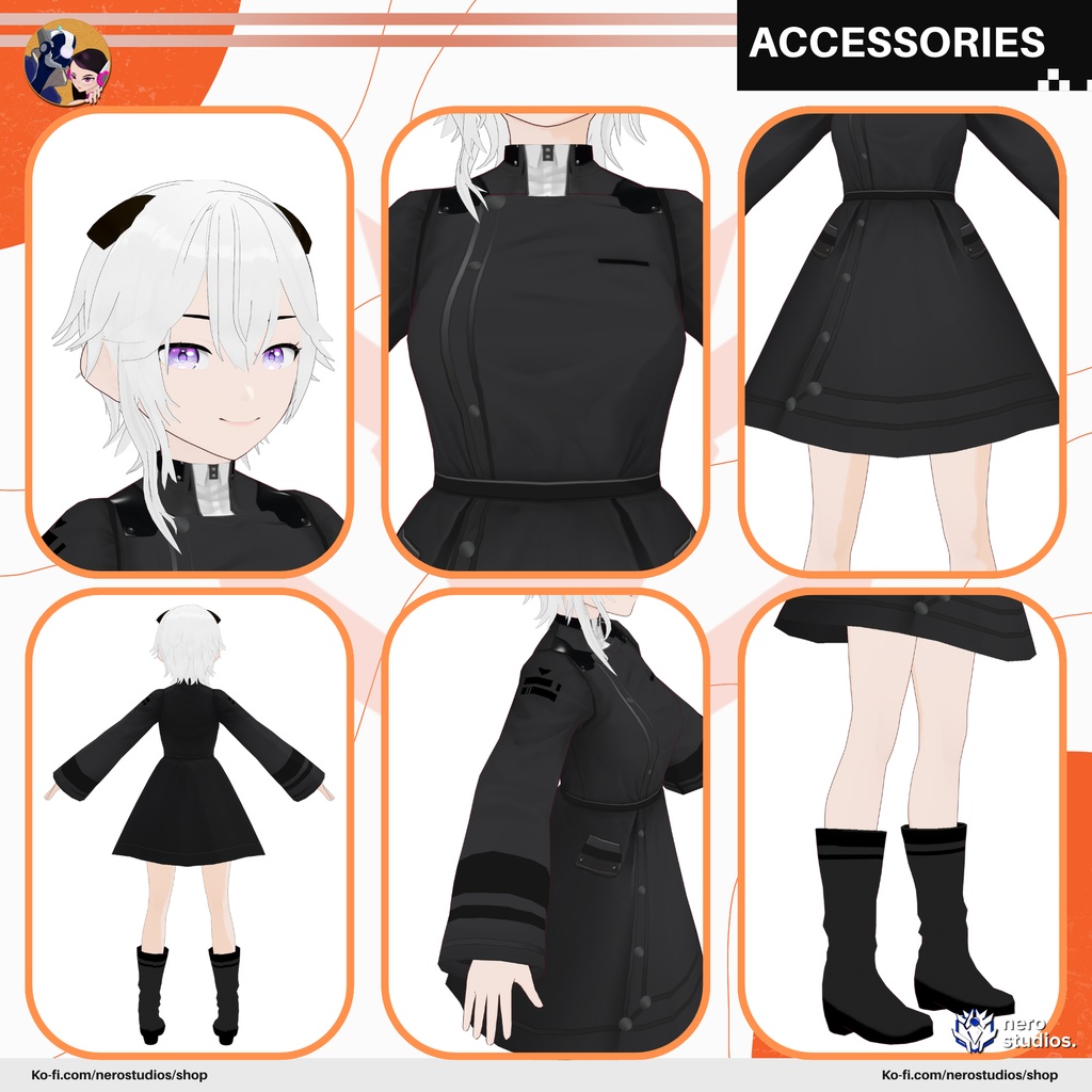 3D Vtubers, Vroid clothes, vtuber clothing, Vtuber hairstyle preset and all texture military themed Vroid file and VRM all included / 3Dモデル コート ドレス 軍 陸軍 軍隊 軍事的 制服 ユニフォーム エレガント 女の子 和風