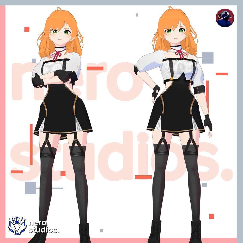 3D Vtubers, Vroid clothes, vtuber clothing, Vtuber hairstyle preset and all texture military themed Vroid file and VRM all included / 3Dモデル コート ドレス 軍 陸軍 軍隊 軍事的 制服 ユニフォーム エレガント 女の子 和風
