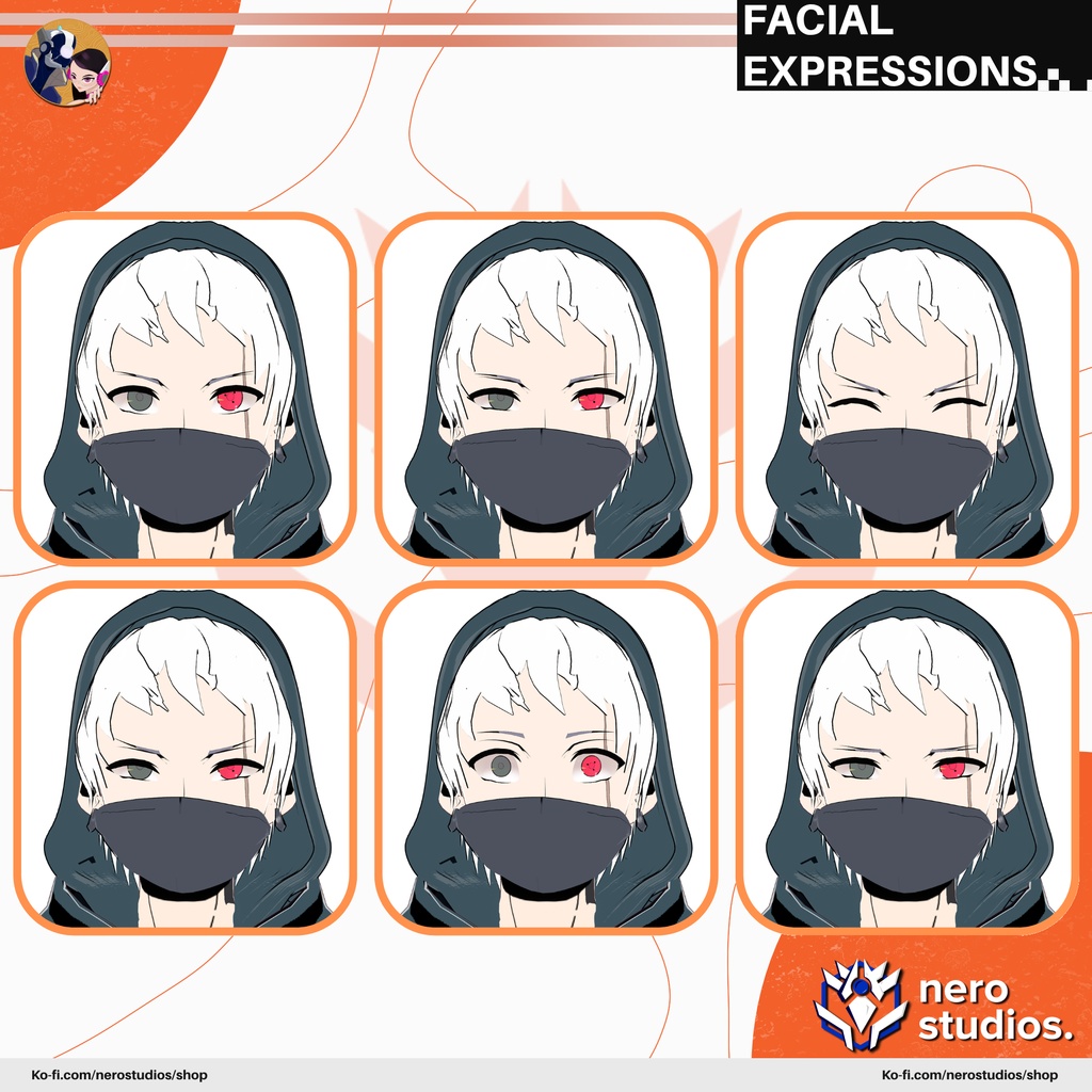 Kakashi urban style 2D hard shading, cell shaded, urban wear (vroid file) / 都会的なスタイル VRoid用衣装