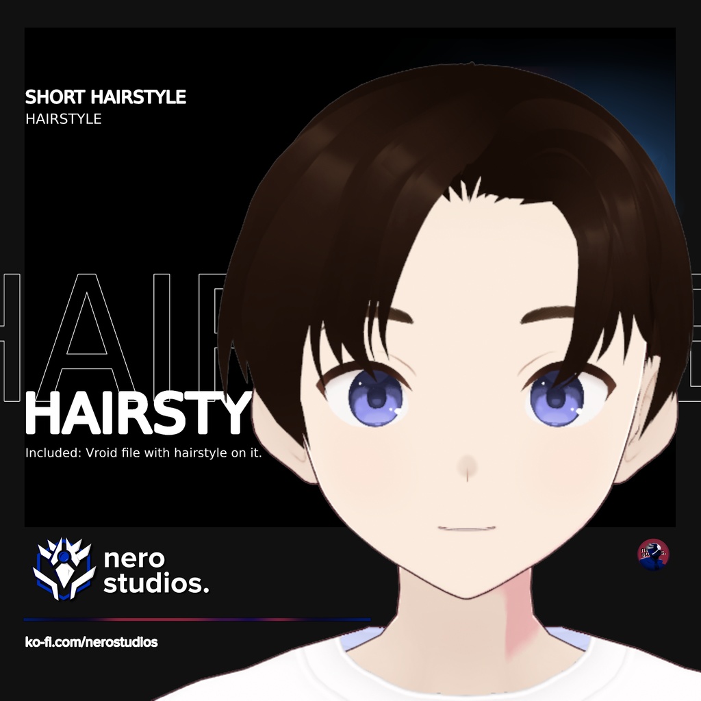 SHORT HAIR STYLE AN IMPROVEMENT TO THE FRONT BANGS PRESETS OF VROID (VROID FILE) (re-edited)