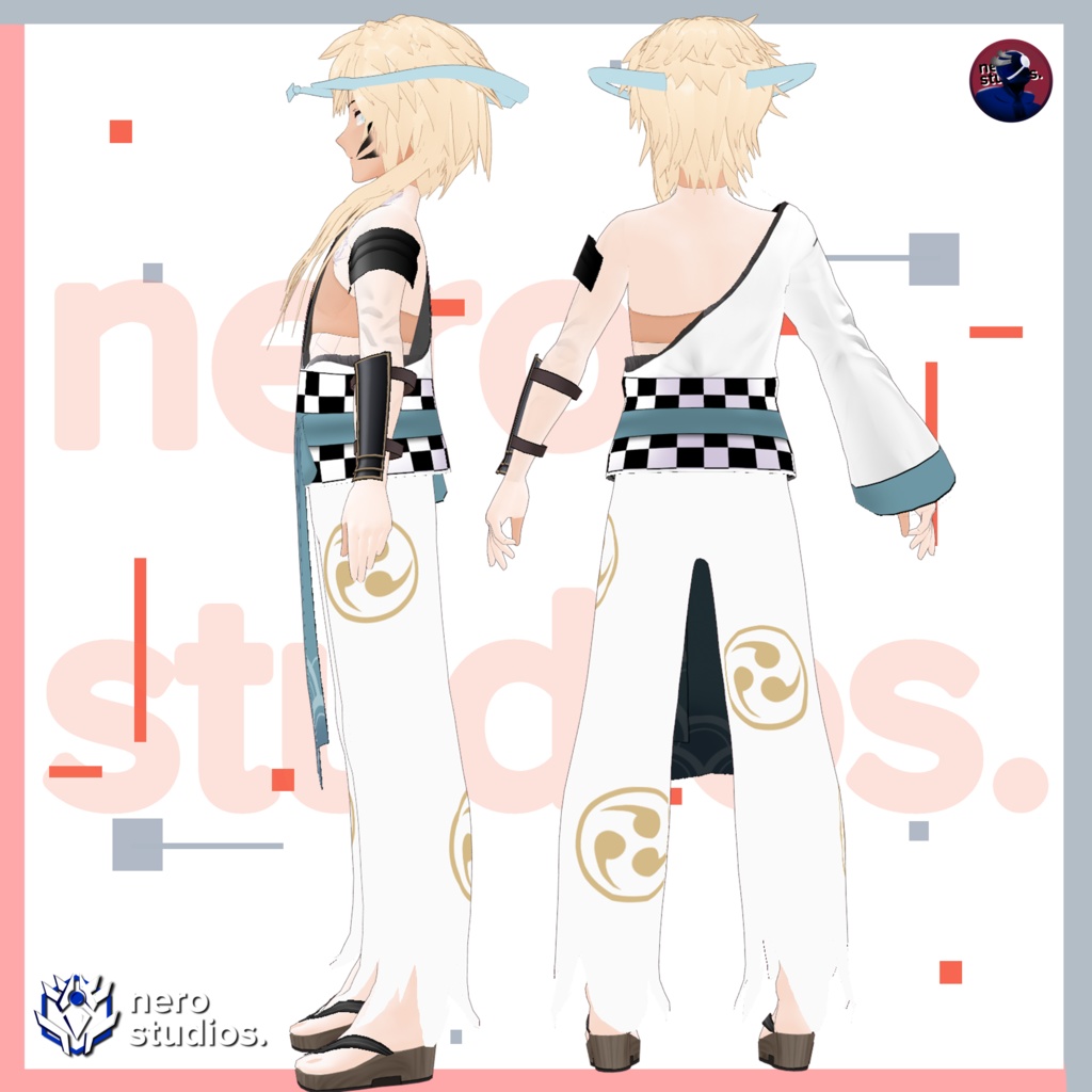 MAGIC GOD SPIRIT BOY MALE FANTASY ORIENTAL OUTFIT (Vroid Studio) / マジック マジシャン ファンタジー 魔法使い 女神