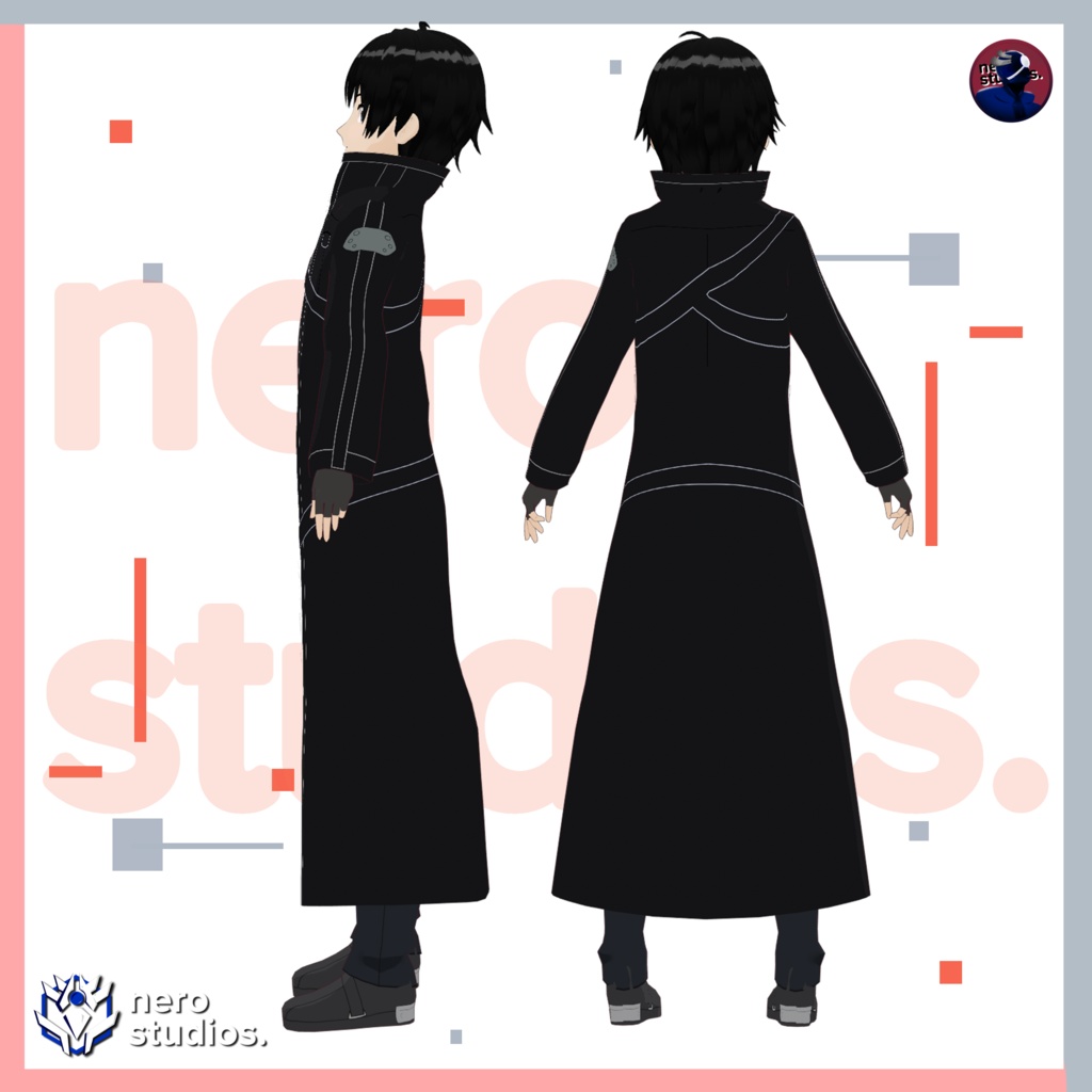 MALE KIRITO MODEL FROM SWORD ART ONLINE (Vroid file) /