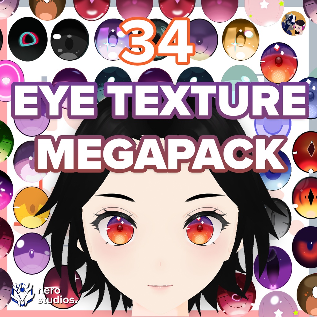 アイテクスチャ | VRoidテクスチャ VRoidの目セット 石英(宝石) 目(瞳) 虹彩 【VRoid向け瞳テクスチャ】 VRoid向け瞳テクスチャセット / VROID EYE TEXTURE SET (34 vroid eyes iris set texture variations)