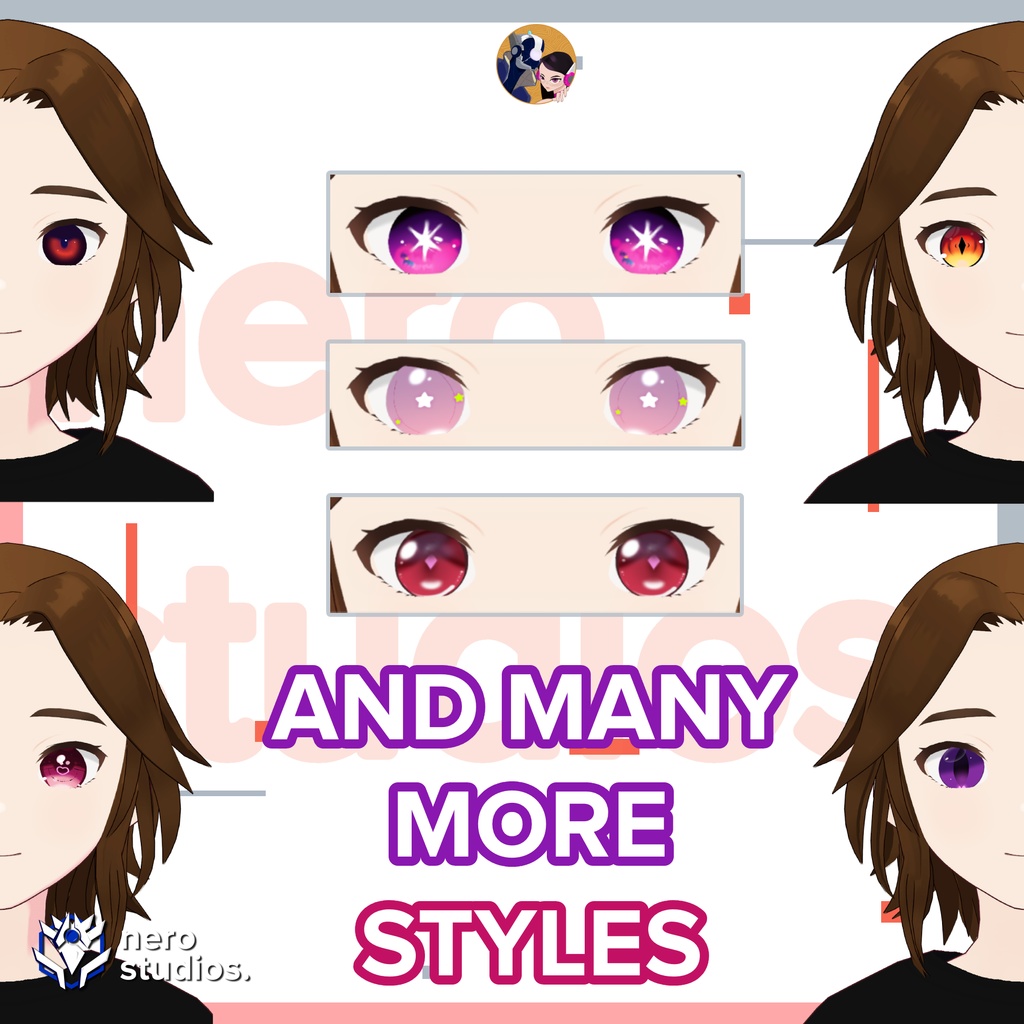 VROID EYE TEXTURE SET (34 vroid eyes iris set texture variations) / VRoidテクスチャ VRoidの目セット 石英(宝石) 目(瞳)  虹彩 【VRoid向け瞳テクスチャ】 VRoid向け瞳テクスチャセット