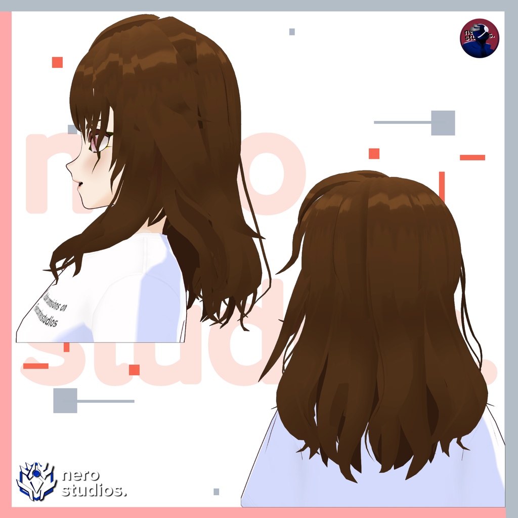 MESSY WARRIOR HAIR VIKING HAIRSTYLE (VROID FILE) (re-edited) / バイキング 戦士 の髪型 女の子