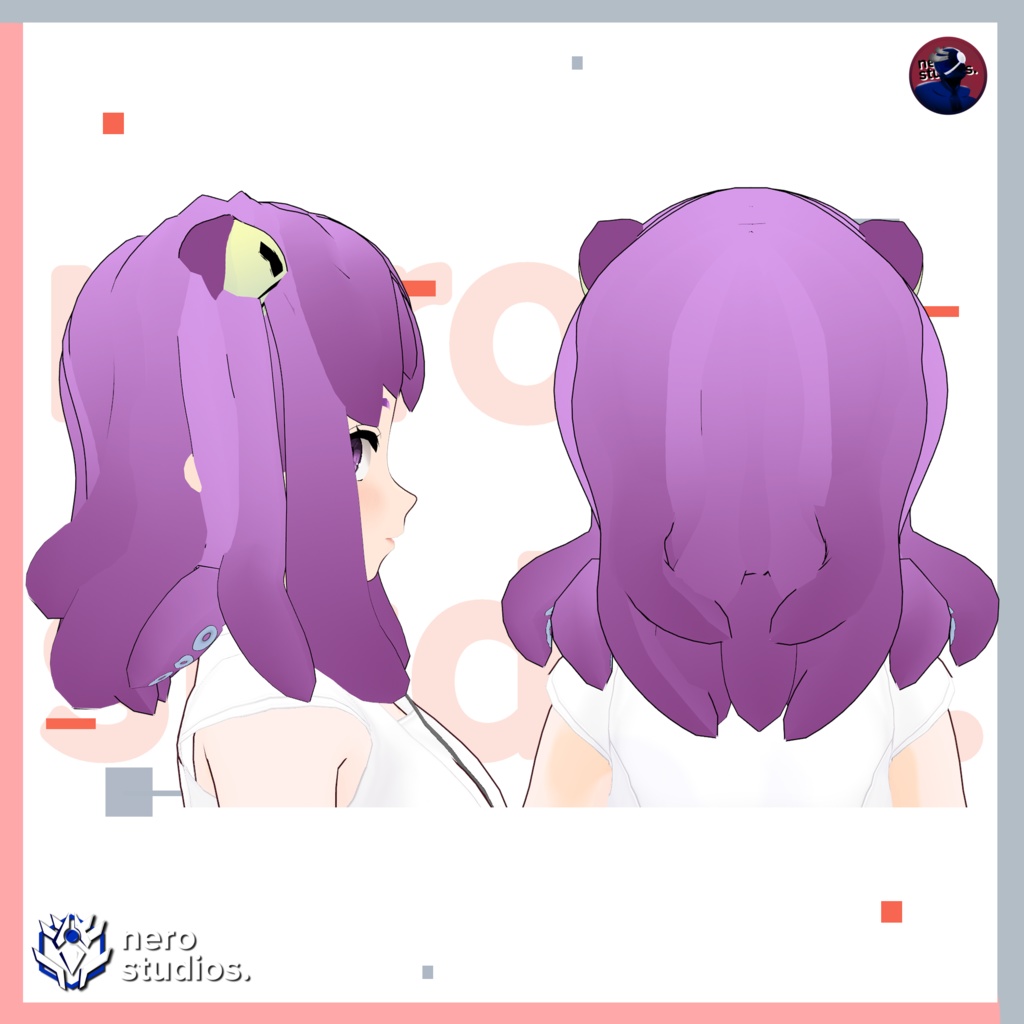 5 VROID HAIRSTYLES SET #3 (5 VROID FILES) / Vtuber hairstyles set / Vroid hair assets / Vtuberの髪型 VRoidのヘアプリセット ヘア ポニーテール