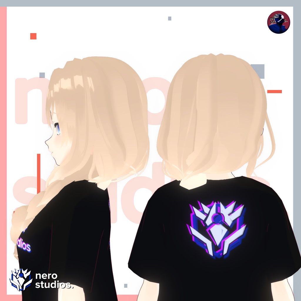 5 VROID HAIRSTYLES SET #2 (5 VROID FILES) / Vtuber hairstyles / Vroid hair assets ヘア ポニーテール 赤毛 ショートヘア 半坊主 髪