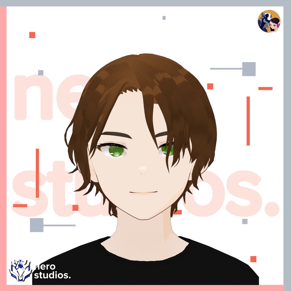 5 VROID HAIRSTYLES SET #2 (5 VROID FILES) / Vtuber hairstyles / Vroid hair assets ヘア ポニーテール 赤毛 ショートヘア 半坊主 髪