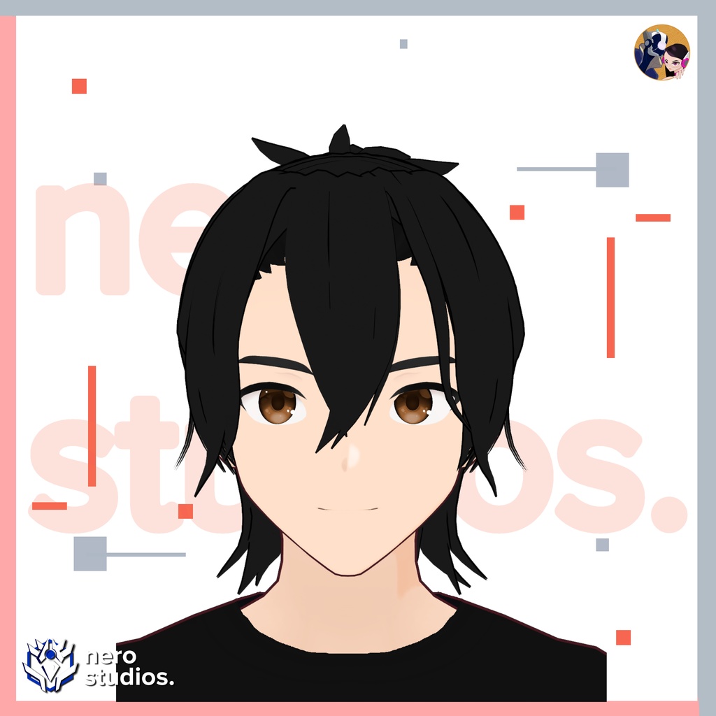 5 VROID HAIRSTYLES SET (5 VROID FILES) / Vtuber hairstyles / Vroid hair assets, short hair textures, hair assets. Horns, vampire hair, ponytail / 髪型 髪 ヘア ポニーテール 3Dモデル