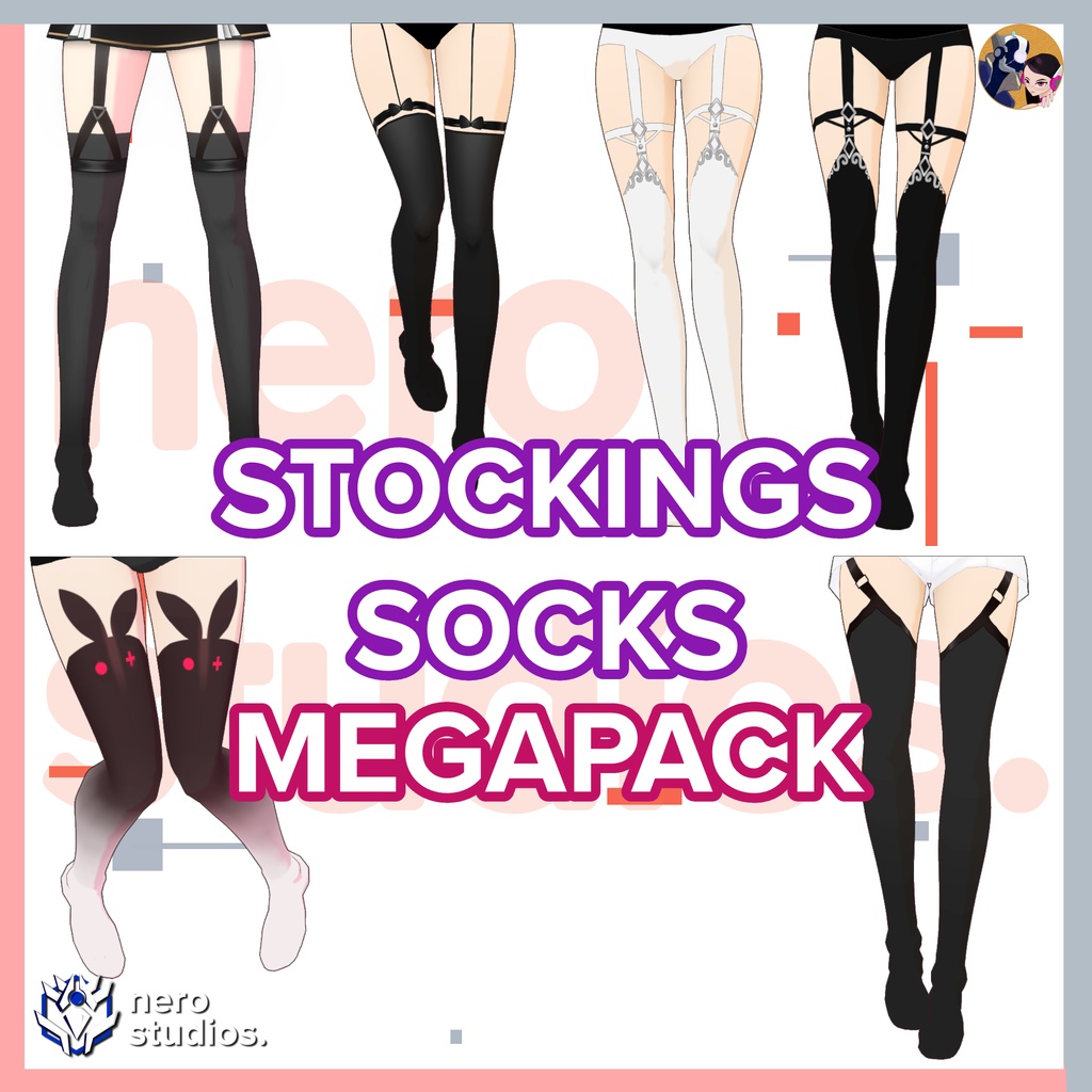 6 VROID SOCKS STOCKINGS MEGAPACK / Vtuber socks / Vroid socks textures, assets, presets