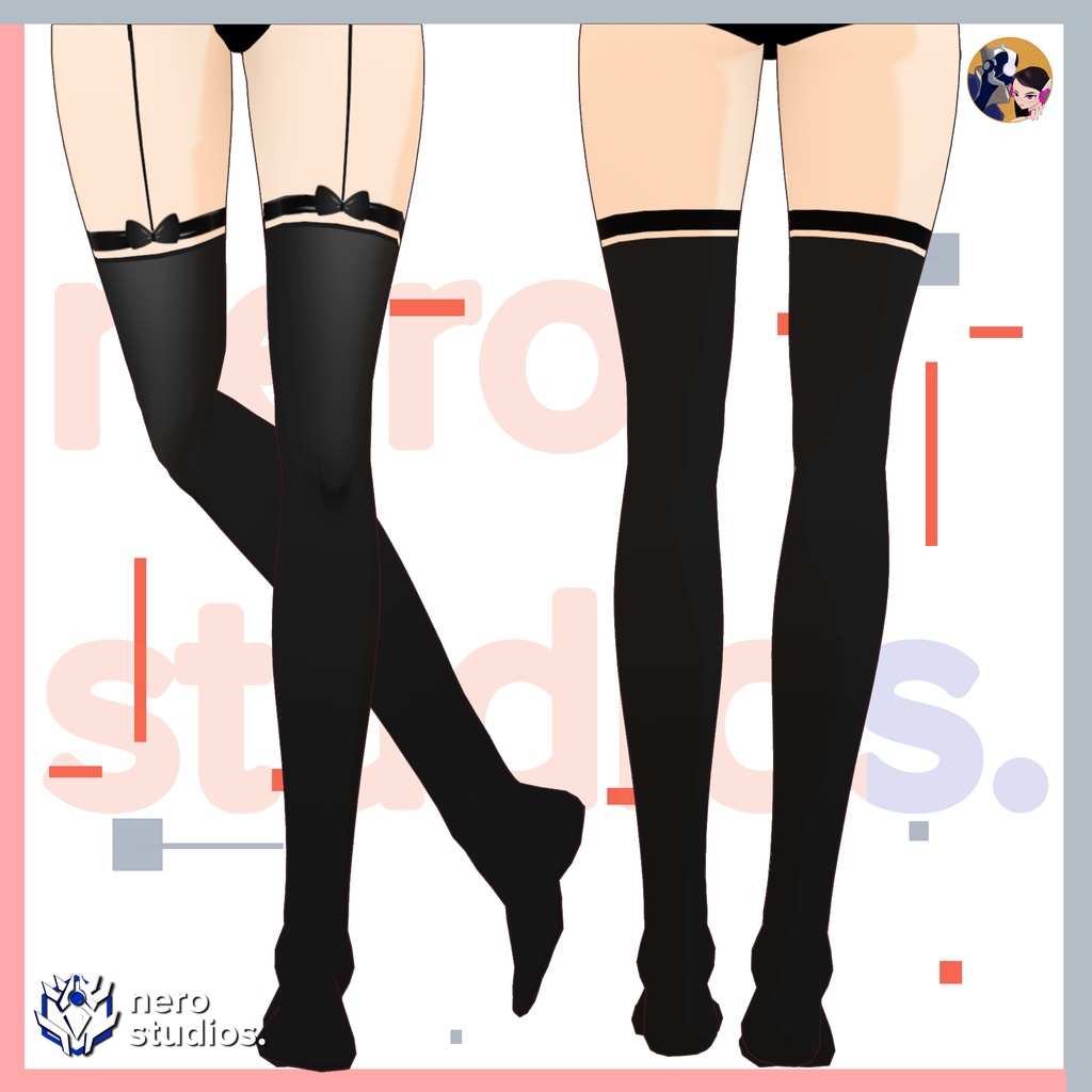 6 VROID SOCKS STOCKINGS MEGAPACK / Vtuber socks, Vroid stocking textures, assets, presets / 【VRoid用】タイツ&ソックスセット ストッキング ソックス