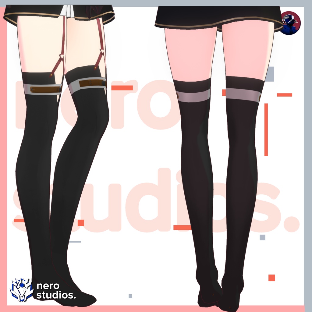 6 VROID SOCKS STOCKINGS MEGAPACK #2 / Vtuber socks, Vroid stocking textures, assets, presets / Vroid gothic socks / 【VRoid用】タイツ&ニーソックスセット ストッキング ソックス ブーツ ニーソ