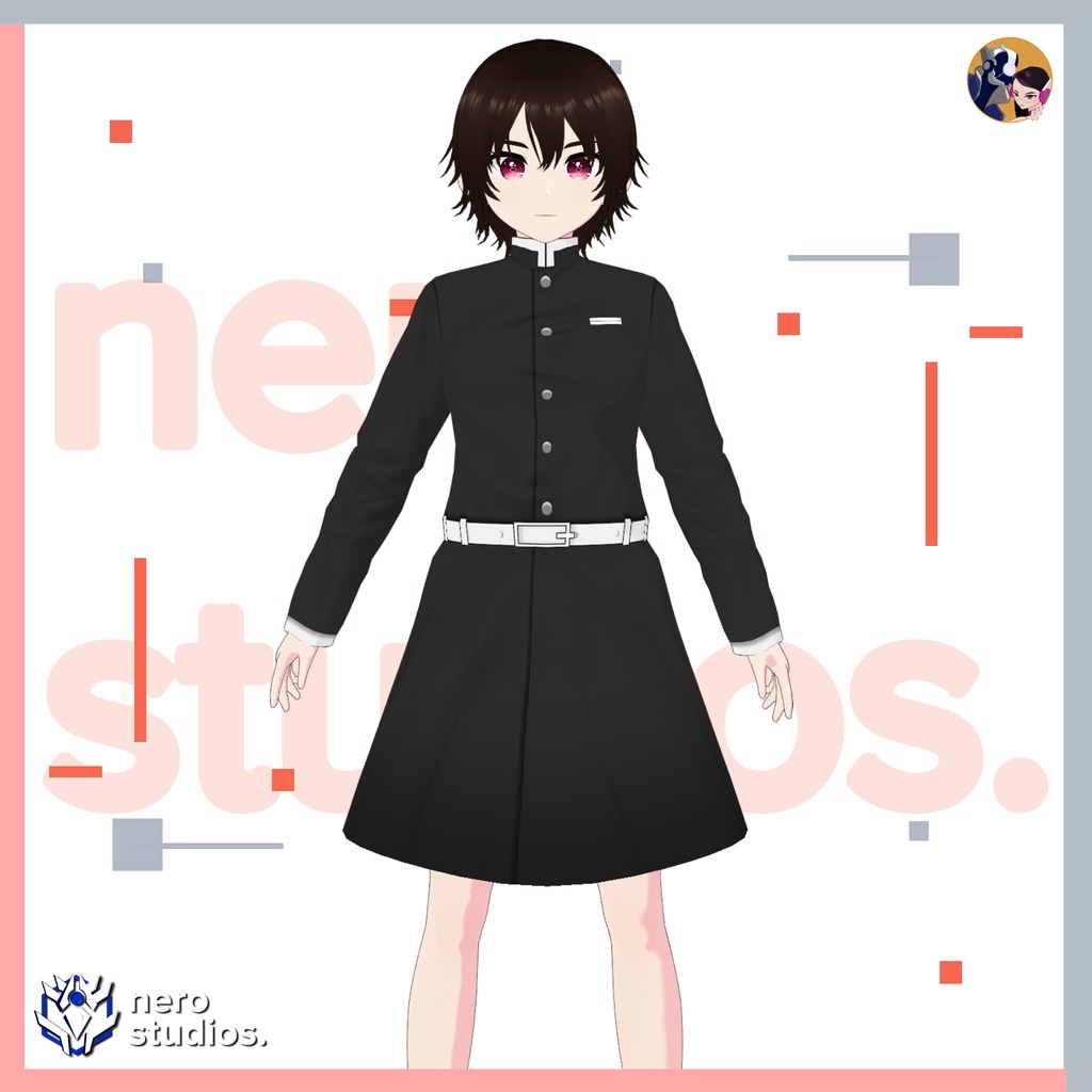 Vroid Clothes, Vroid Dress, Kimono, Coat, Hoodie, red dress, cute clothes Textures Set (PNG) color variations / VRoid用テクスチャ 日本語 黒ドレス コート 着物 パーカー かわいい服 スカート VRoidテクスチャ