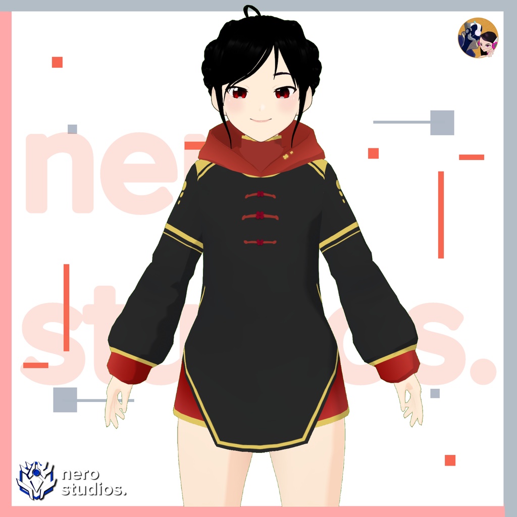 Vroid Clothes, Vroid Dress, Kimono, Coat, Hoodie, red dress, cute clothes Textures Set (PNG) color variations / VRoid用テクスチャ 日本語 黒ドレス コート 着物 パーカー かわいい服 スカート VRoidテクスチャ