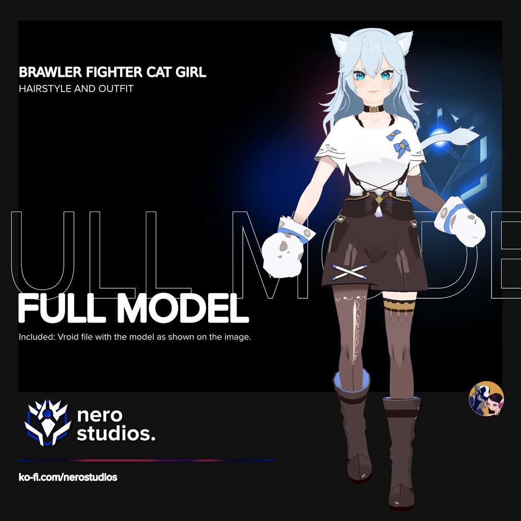 BRAWLER FIGHTER CAT GIRL (VROID FILE) / (VROIDファイル) 猫耳 猫 セクシー キャットガール ブローラーファイター 子猫