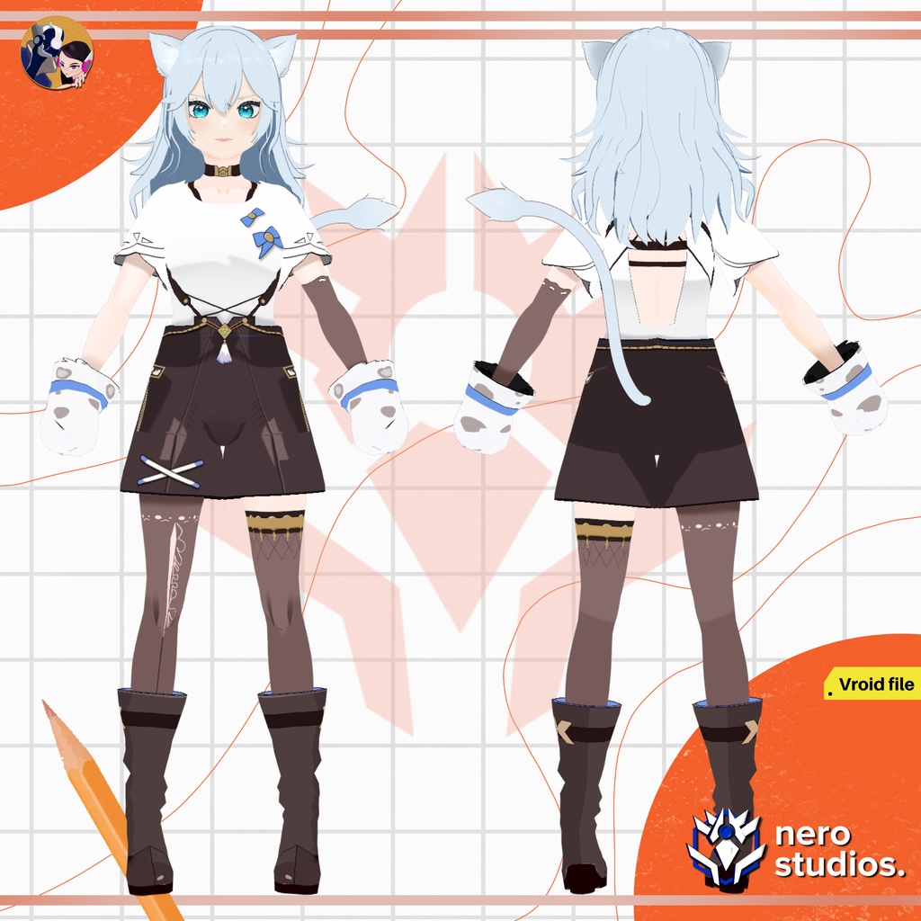 BRAWLER FIGHTER CAT GIRL (VROID FILE) / (VROIDファイル) 猫耳 猫 セクシー キャットガール ブローラーファイター 子猫