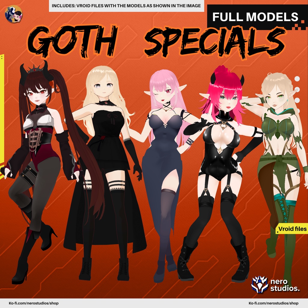 HALLOWEEN VROID MODELS, VAMPIRE GIRL, SEXY FAIRY, DEMON SUCCUBUS HORNED, ELF ELEGANT GOTHIC BLACK DRESS, DARK, VAMPIRE GOTHIC BLONDE GIRL / ハロウィンセット ハロウィン 吸血鬼 女の子 セクシー 妖精 悪魔 角のある ゴシック 黒 ドレス