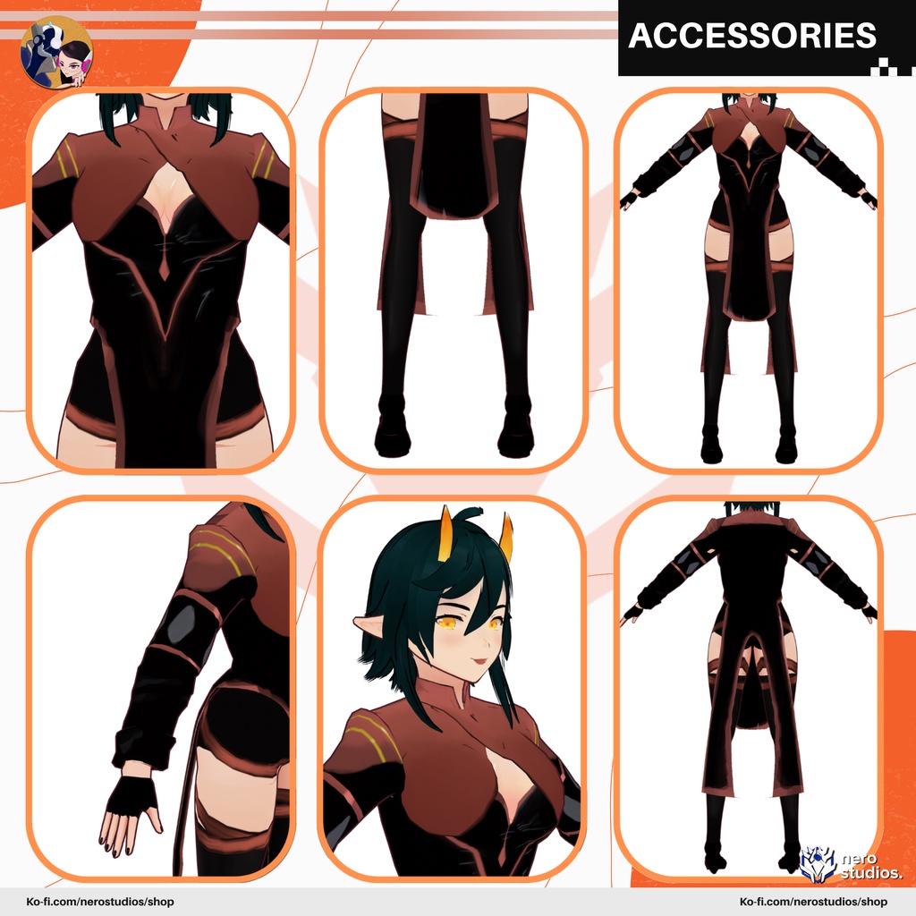 DEMON ELF FANTASY RPG GIRL COAT EVIL HORNED SEXY (VROID FILE) 悪魔 妖精 ファンタジー RPG 女の子 コート 角のある セクシー