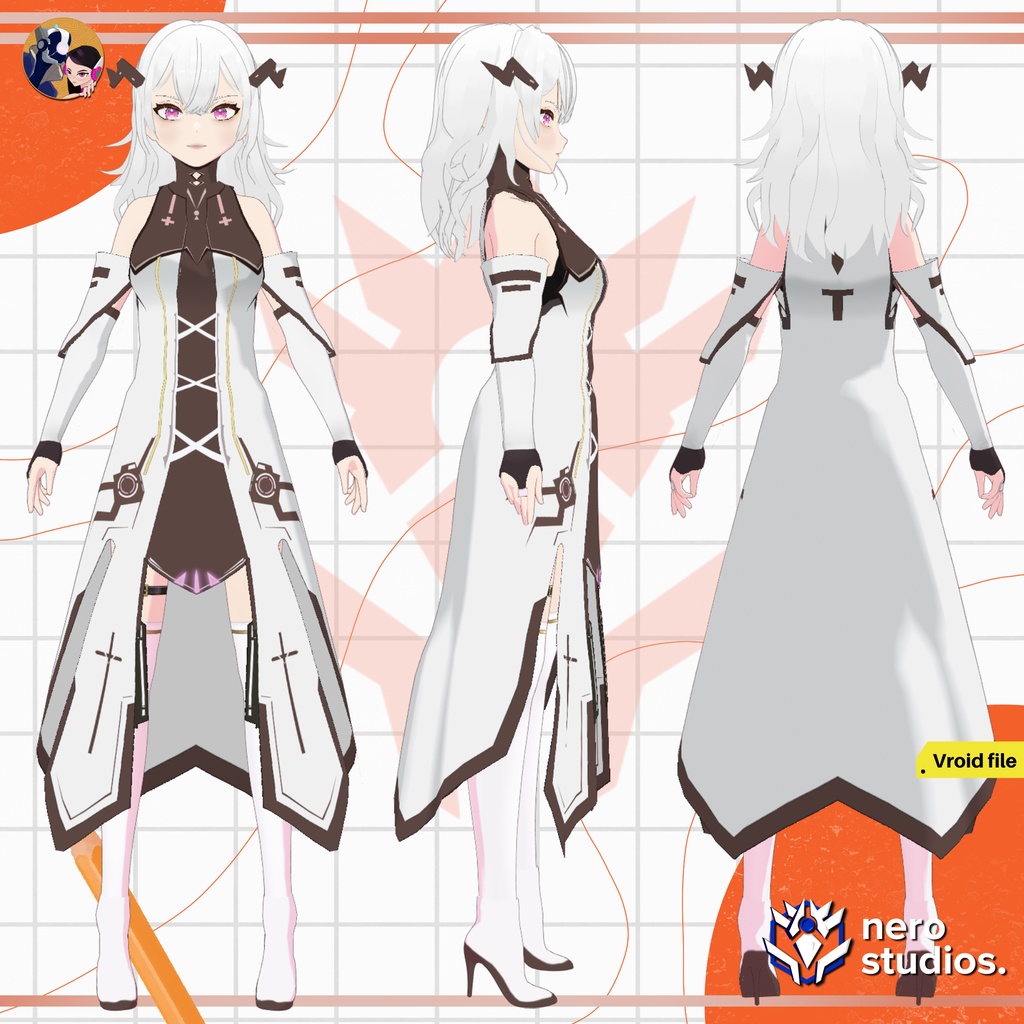 SCI FI WARRIOR PINK PRIEST BOSS UNIFORM ARMOR OUTFIT (VROID FILE) / SF 女神 戦士 ピンク 祭司 ボス 制服 鎧 衣裳