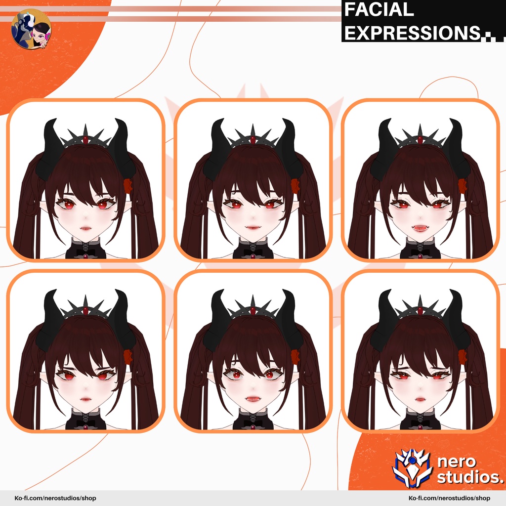 DEMON SUCCUBUS LINGERIE, HORNS, SEXY ANIME GIRL (VROID FILE) / ハロウィン 鬼 サキュバス 悪魔 チョーカー ツノ セクシー