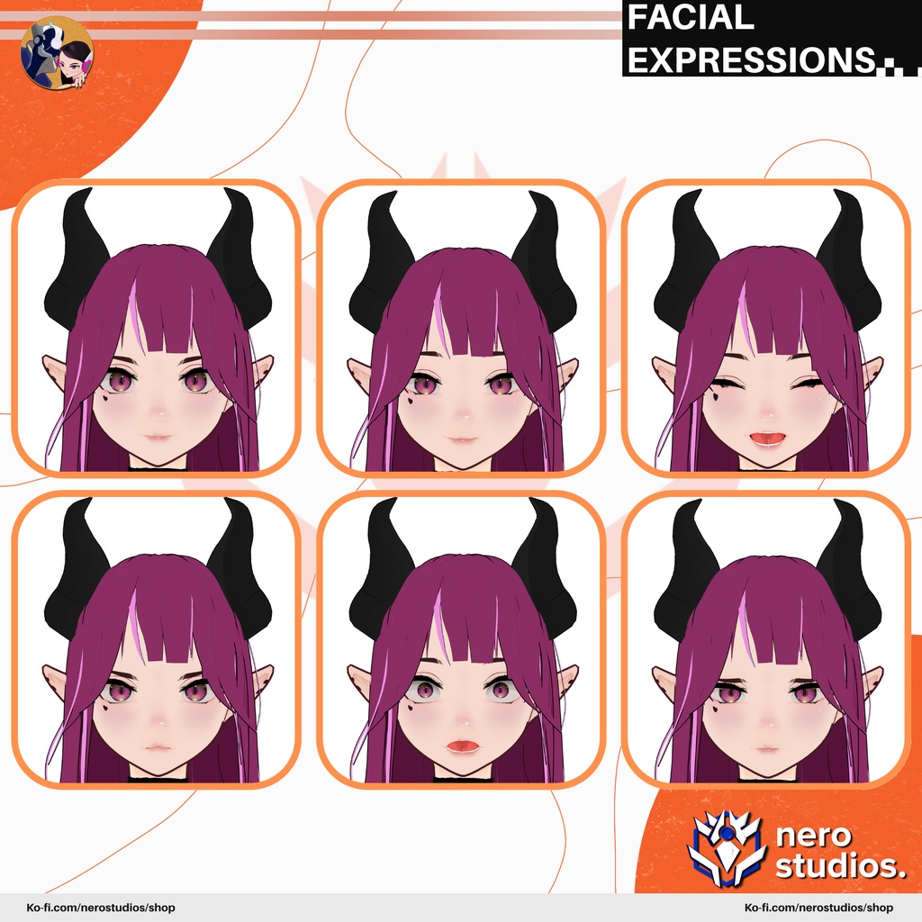 DEMON SUCCUBUS LINGERIE, HORNS, SEXY ANIME GIRL (VROID FILE) / ハロウィン 鬼 サキュバス 悪魔 チョーカー ツノ セクシー