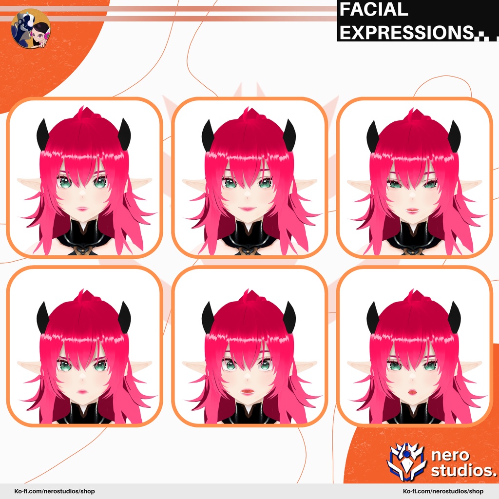 DEMON SUCCUBUS LINGERIE, HORNS, SEXY ANIME GIRL (VROID FILE) / ハロウィン 鬼 サキュバス 悪魔 チョーカー ツノ セクシー