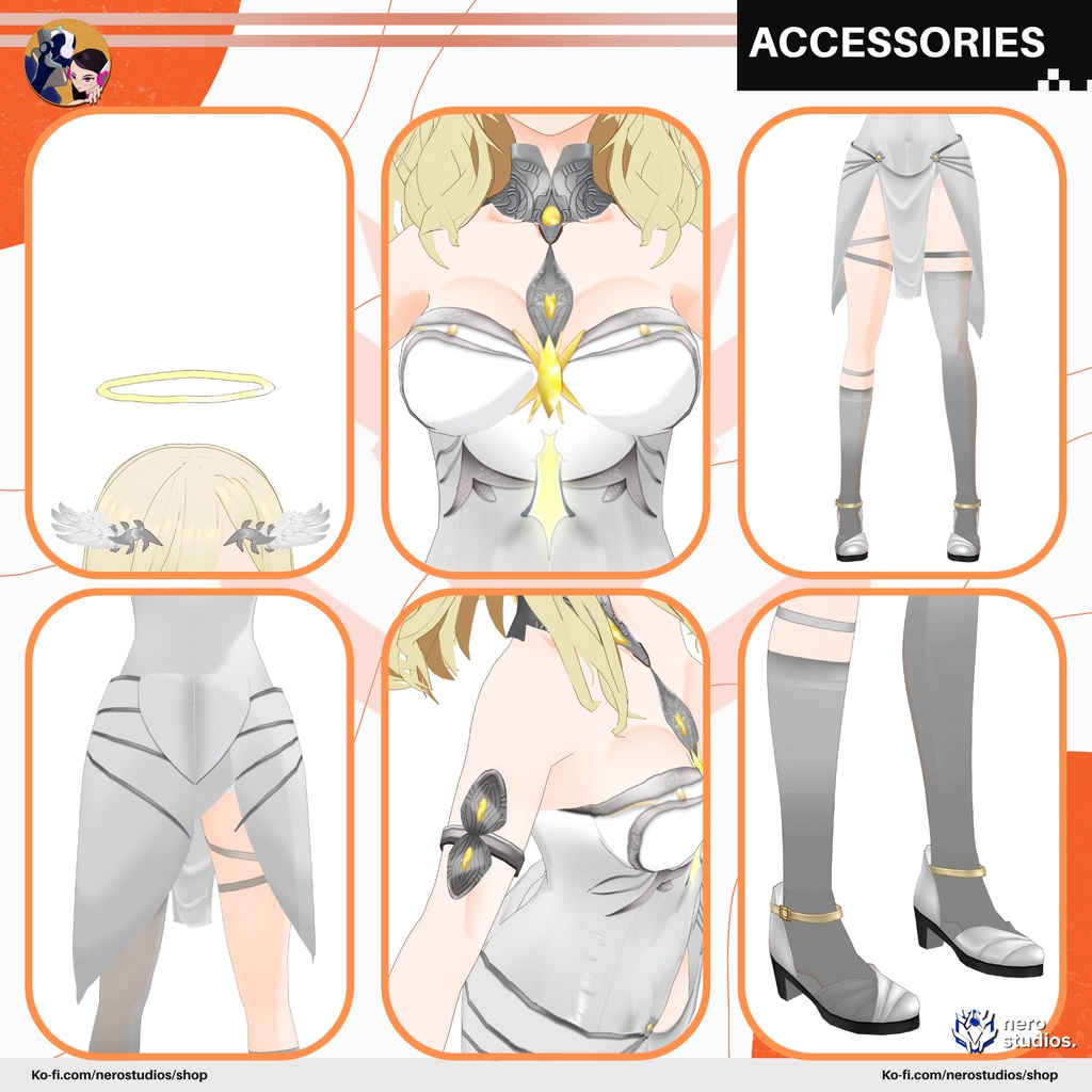 ANGEL SUIT ELEGANT SEXY GIRL AND HANDSOME BOY, WHITE DRESS, WHITE SUIT (VROID FILE) / 3Dモデル (VROIDファイル) エンジェルスーツ エレガントな少年 ハンサム , キュート セクシー 白いドレス ストッキング 女神 天使の輪