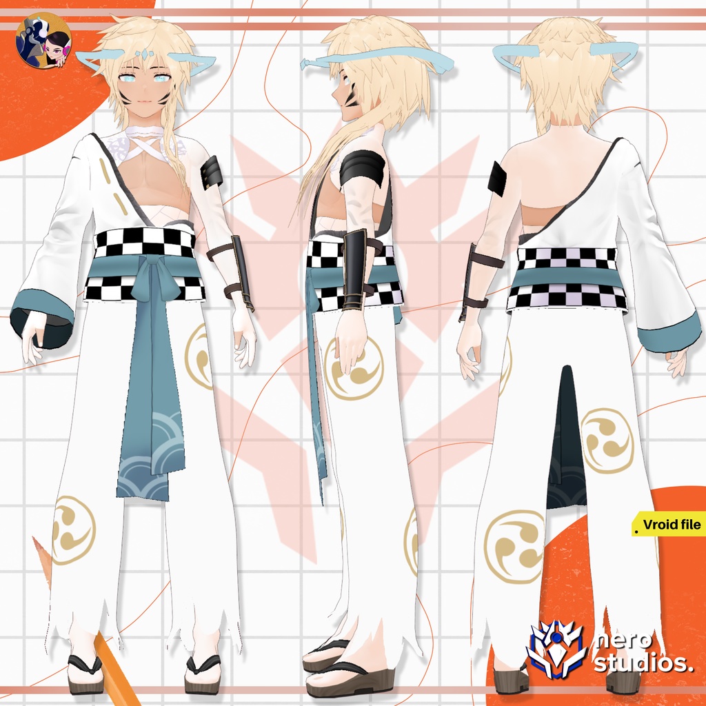 FANTASY RPG VROID MODELS, VTUBERS RPG, WARRIORS (VROID FILES) / 【#VRoid】ファンタジーRPG, VRoid models, ファンタジー系 魔法使い 武士 ブーツ VRoid用衣装