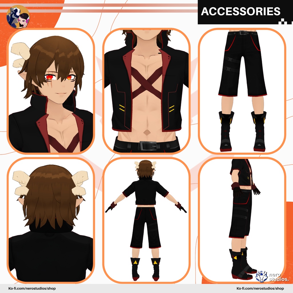 FANTASY RPG VROID MODELS, VTUBERS RPG, WARRIORS (VROID FILES) / 【#VRoid】ファンタジーRPG, VRoid models, ファンタジー系 魔法使い 武士 ブーツ VRoid用衣装