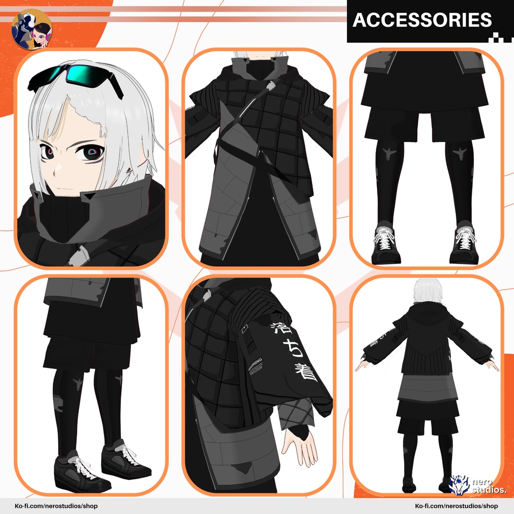CYBERPUNK VTUBER, VAMPIRE ELF, SCIFI DEMON GIRL, CYBERWEAR FUTURISTIC OUTFIT (VROID FILE) / 3Dモデル サイバーパンク サイバーウェア 未来的な SF ヴァンパイア 都市