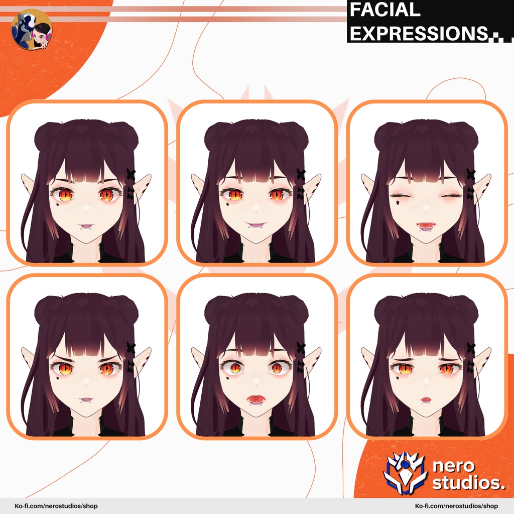 VAMPIRE ELF GOTHIC GIRL SCI FI JACKET, ELF EARS, BLACK OUTFIT, BLACK SKIRT (VROID FILE) / SF 吸血鬼 妖精 女の子 ファンタジー セクシー 妖精 悪魔 ゴシック 妖精