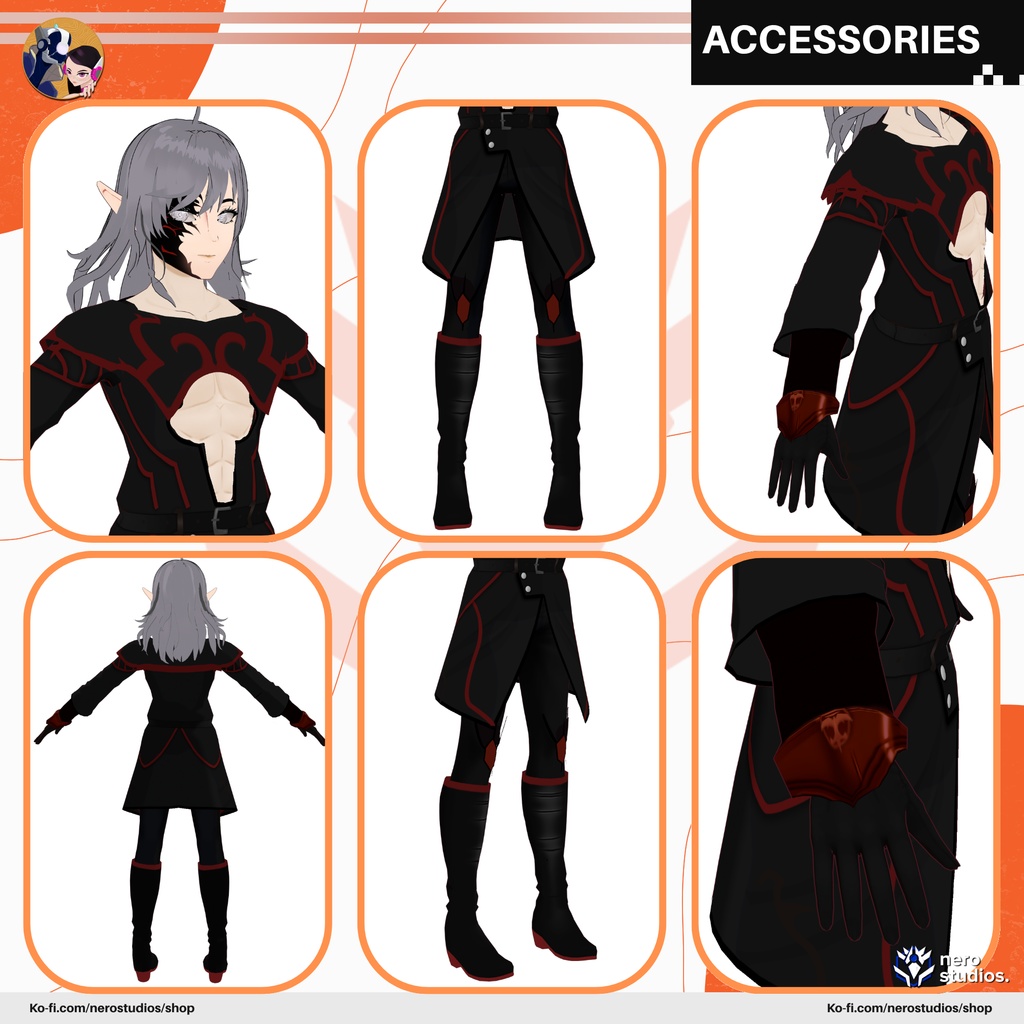 VAMPIRE MALE ELF WITH ARMOR CASTLEVANIA INSPIRED MUSCLE HOT SEXY WARRIOR (VROID FILE) / 3Dモデル ヴァンパイア 男 妖精 兵 鎧 筋 セクシー スーツ