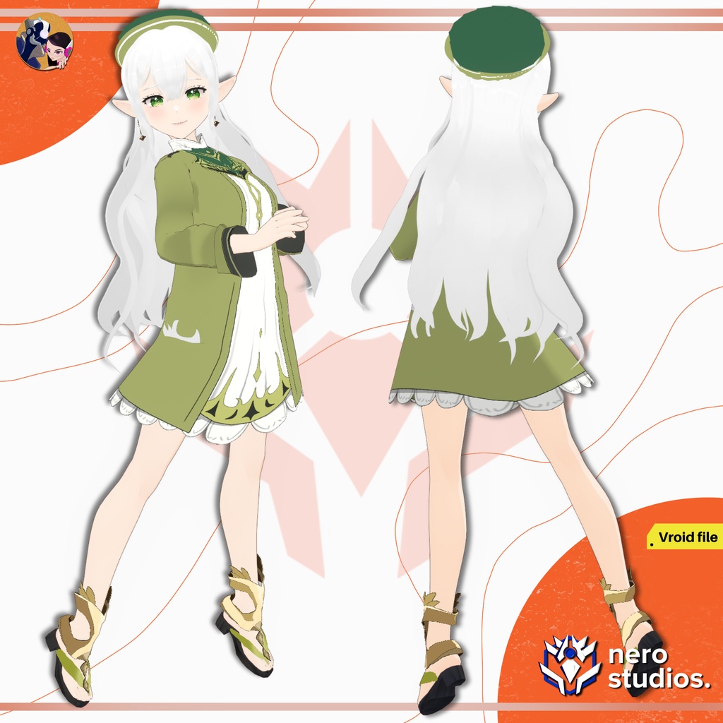 ELF CUTE SMALL FORMAL WEAR ELEGANT DRESS FANTASY SCIFI LOOK VAMPIRE OUTFIT (VROID FILE) / 3Dモデル セレスティア 妖精 エルフ エレガント ドレス ファンタジー SF ピアス アクセサリー