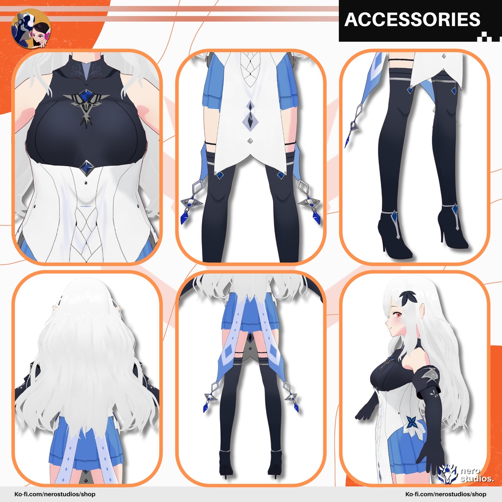 ELF ELEGANT FANTASY FANCY DRESS FULL OUTFIT SET PRESET HAIR VROID CUTE AND SEXY COAT GLOVES SOCKS HEELS (VROID FILE) / エルフ エレガント ファンタジー ドレス ストッキング 手袋 かわいい セクシー 3Dモデル