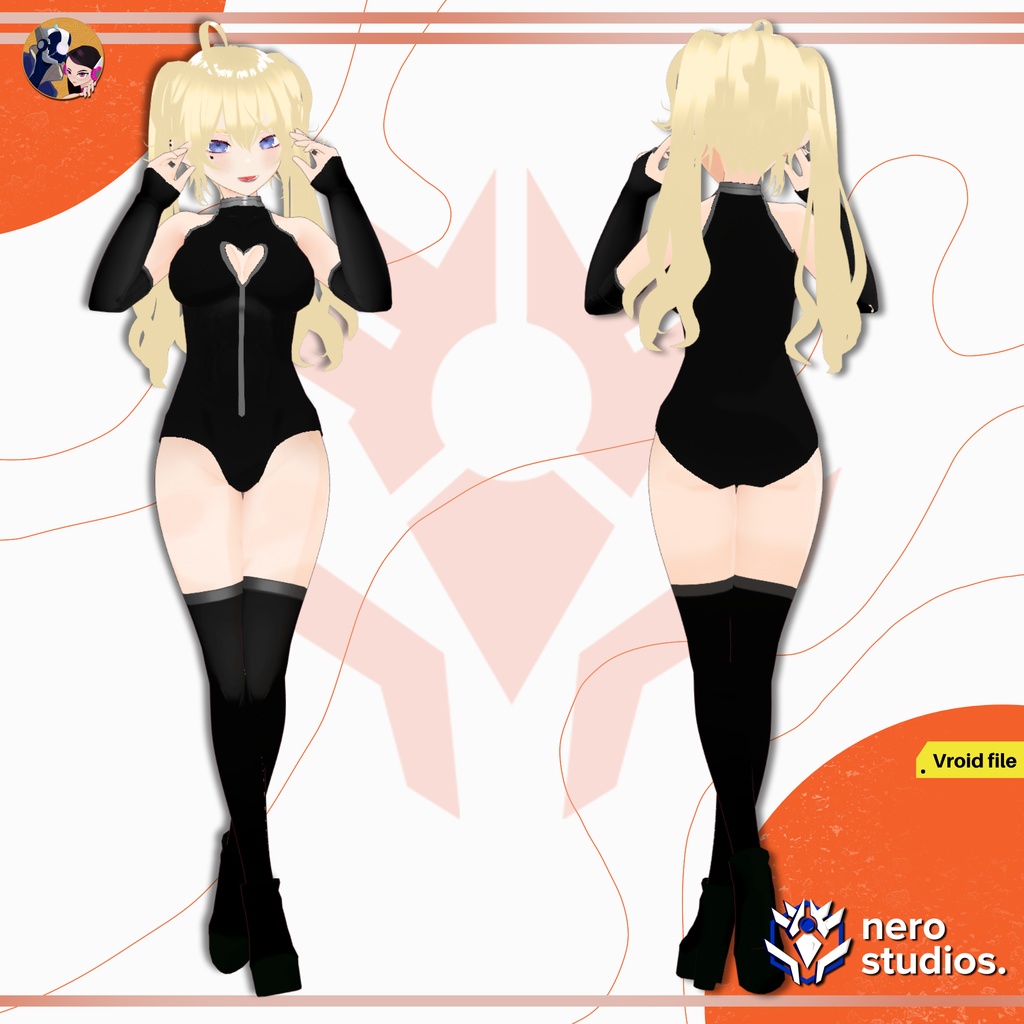 SEXY FULL BODYSUIT SET LINGERIE SUCCUBUS HOT LATEX GLOVES STOCKINGS GIRL VAMPIRE ELF (VROID FILE) / セクシー 女の子 ボディスーツ ランジェリー サキュバス ヴァンパイア ラテックス 手袋 ストッキング